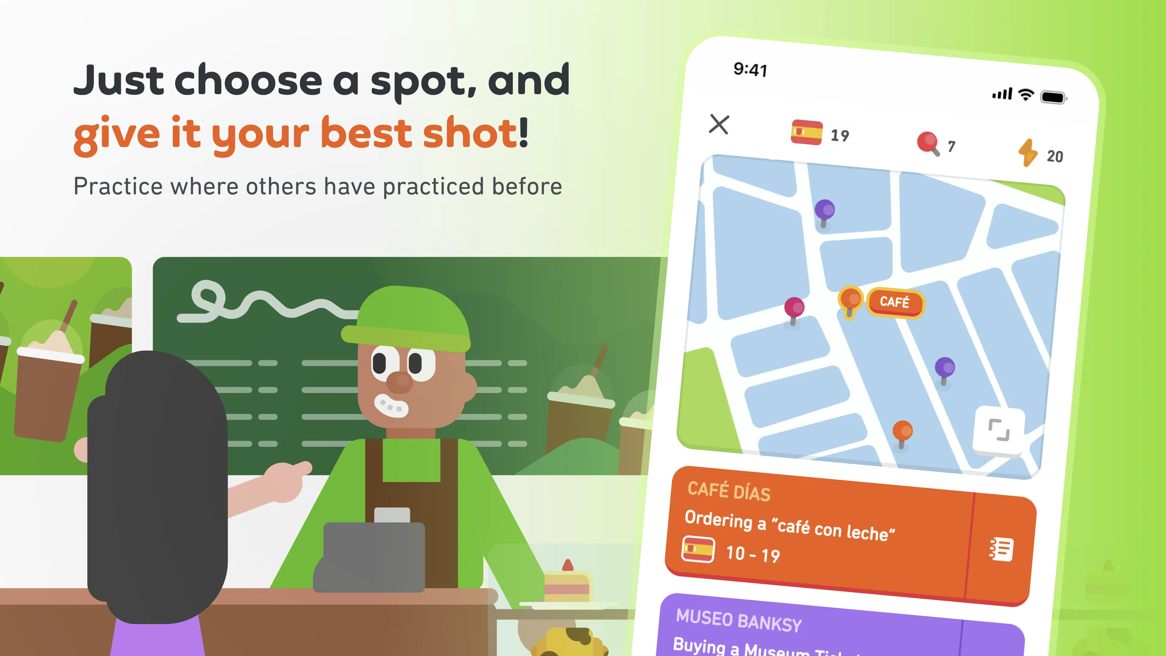 Just choose a spot and give it your best shot, practice where others have practiced before